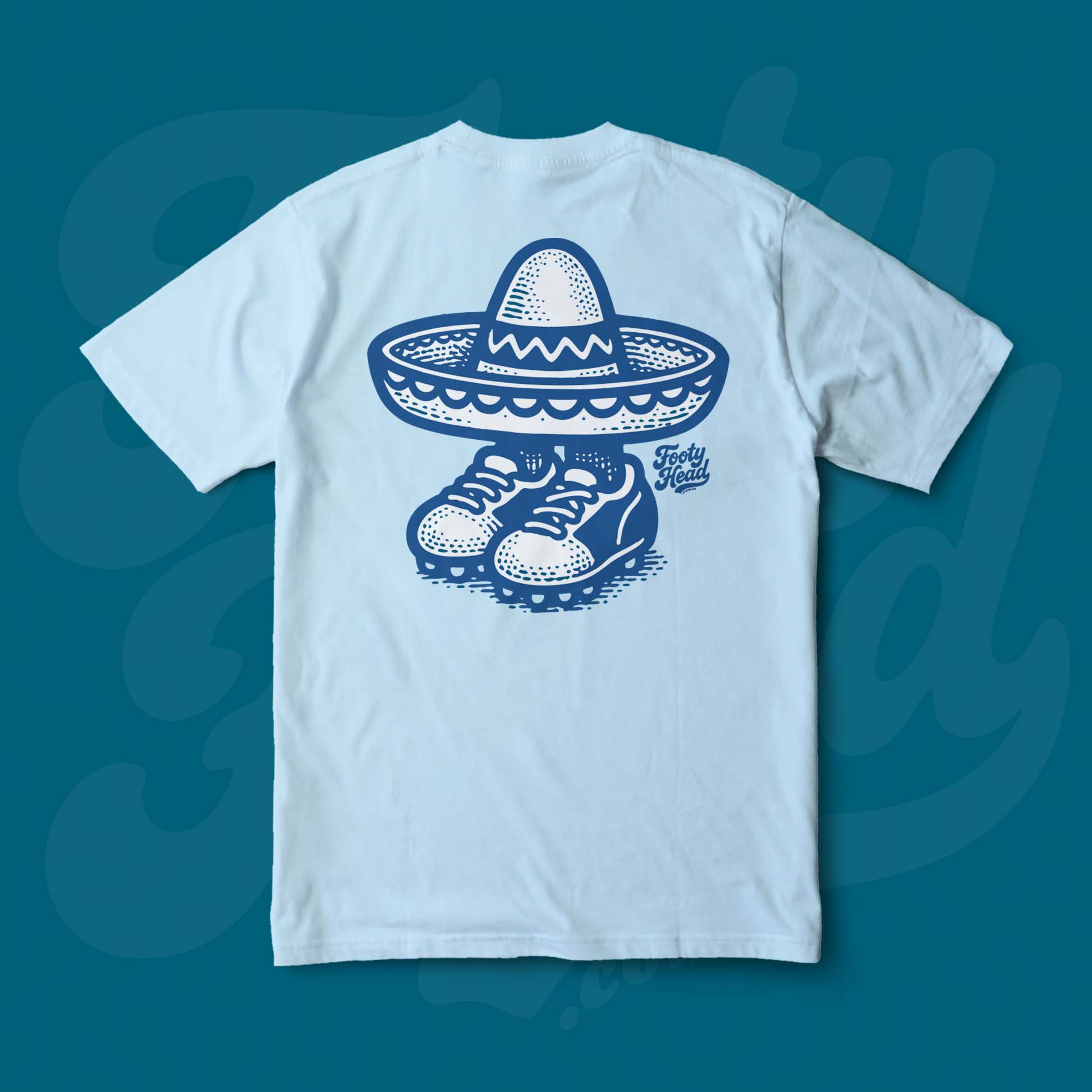 NRL Footy Head T-shirt - Under the cap, light blue
