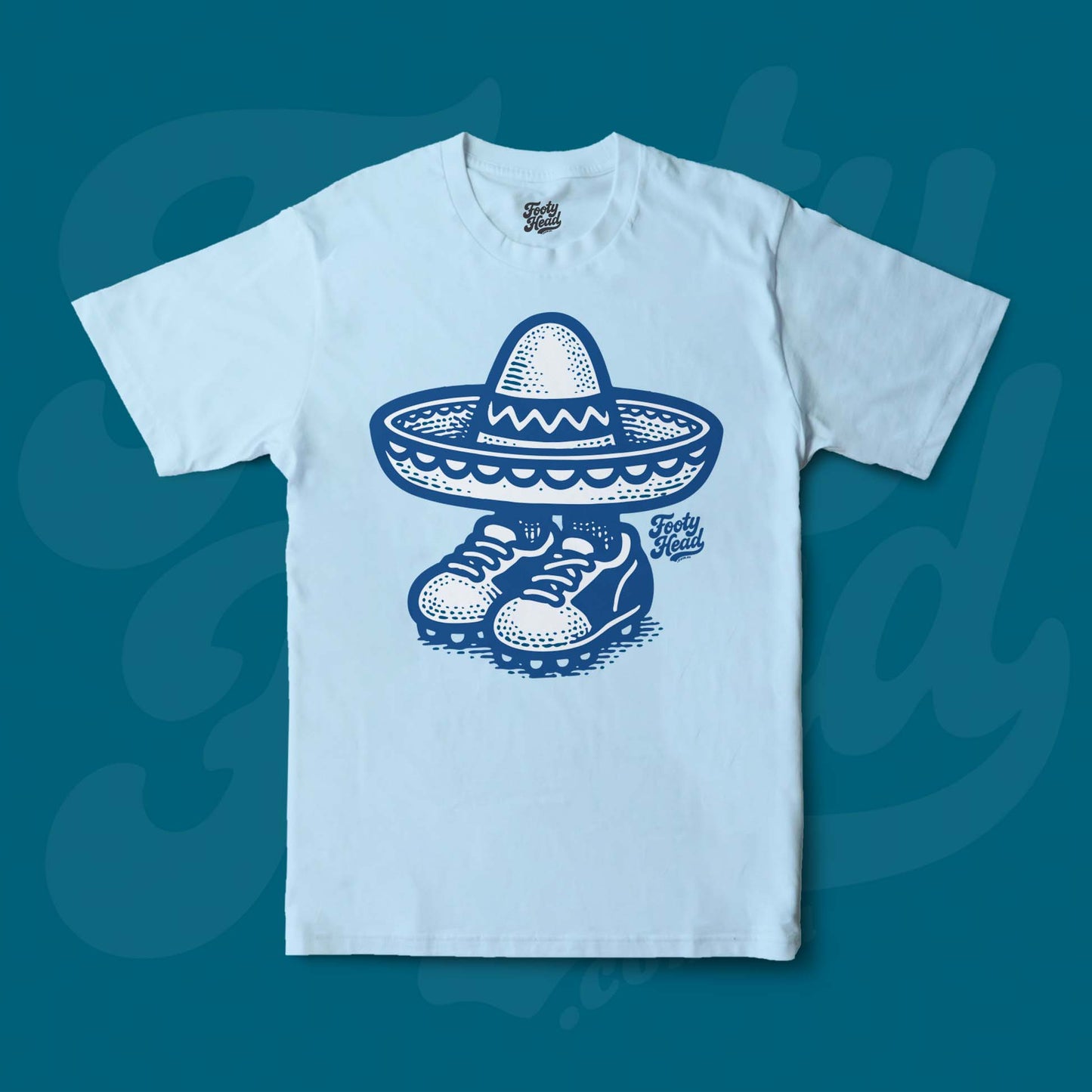 NRL Footy Head T-shirt - Under the cap, light blue