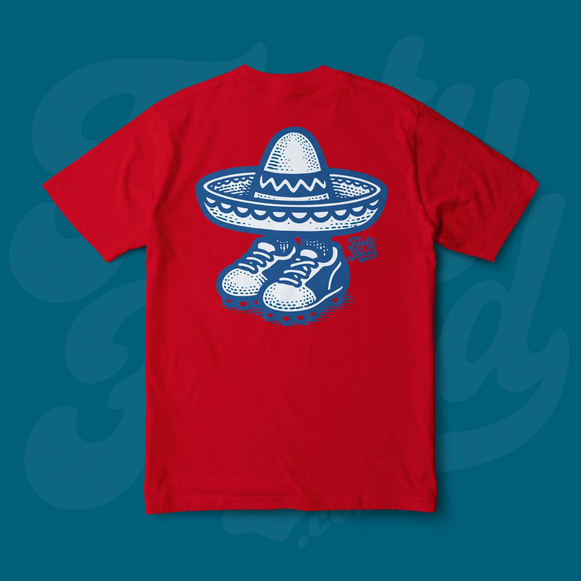 NRL Footy Head T-shirt - Under the cap, rooster red