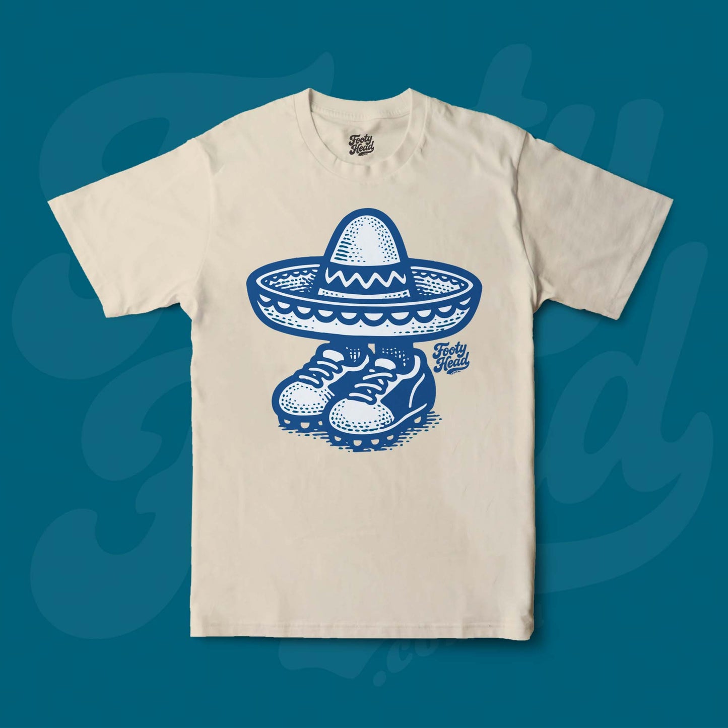 NRL Footy Head T-shirt - Under the cap, sand colour
