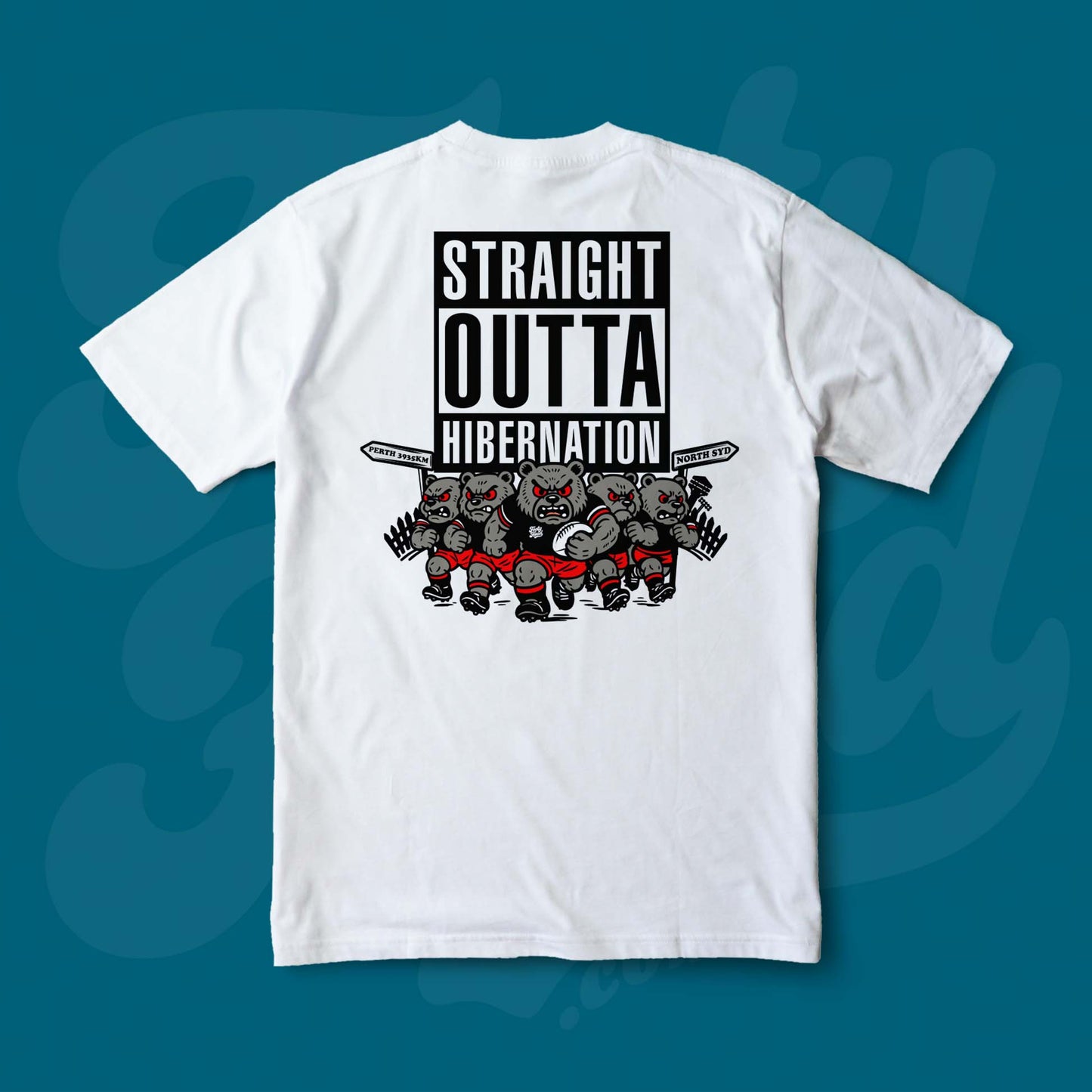 Bears - Straight outta hibernation Footy Head White T-Shirt