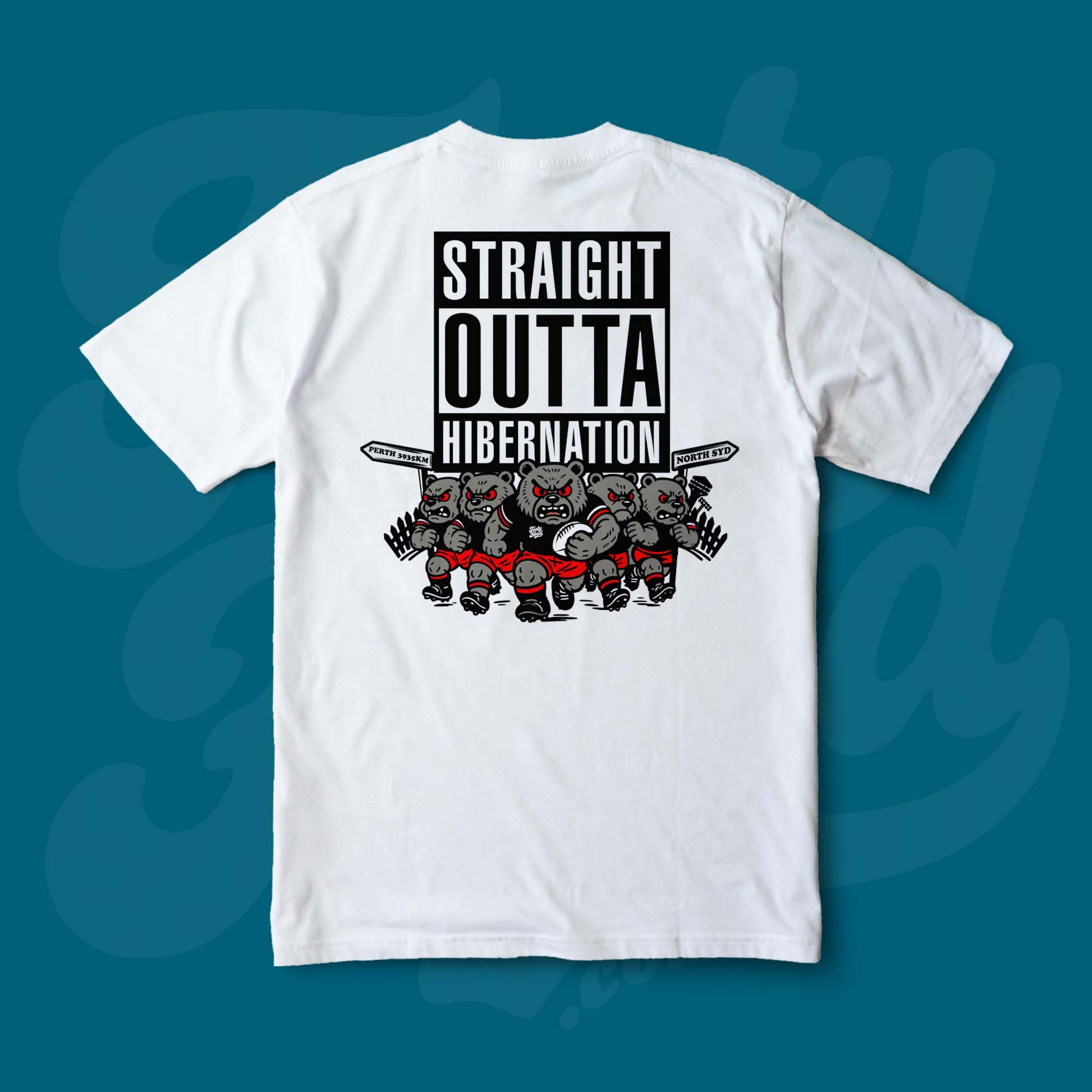 Bears - Straight outta hibernation Footy Head White T-Shirt