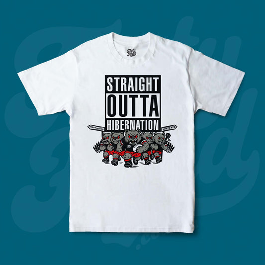Bears - Straight outta hibernation Footy Head White T-Shirt