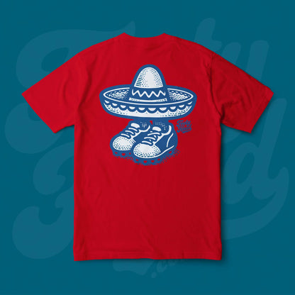 NRL Footy Head T-shirt - Under the cap, rooster red