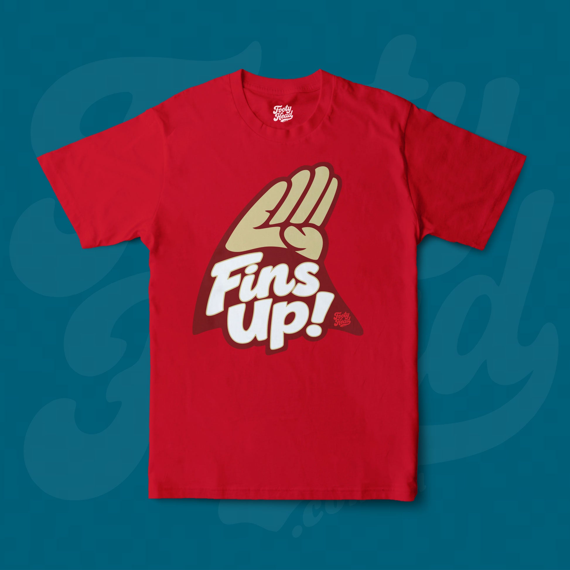 Fins Up! NRL Footy Head Tee shirt