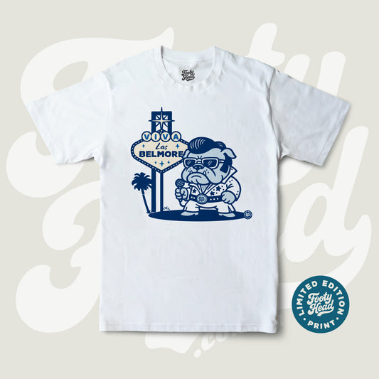 Viva Las Belmore! Bulldogs NRL Vegas Tee shirt - limited edition white shirt