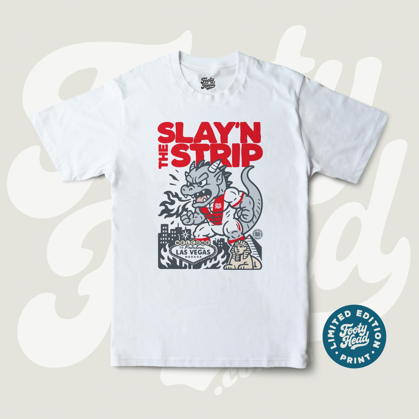 NRL Las Vegas Dragons Shirt - Slay'n the Strip in white